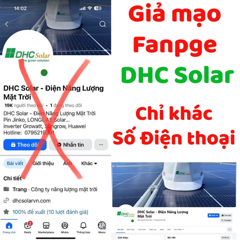 Giả trang Facebook của DHC Solar