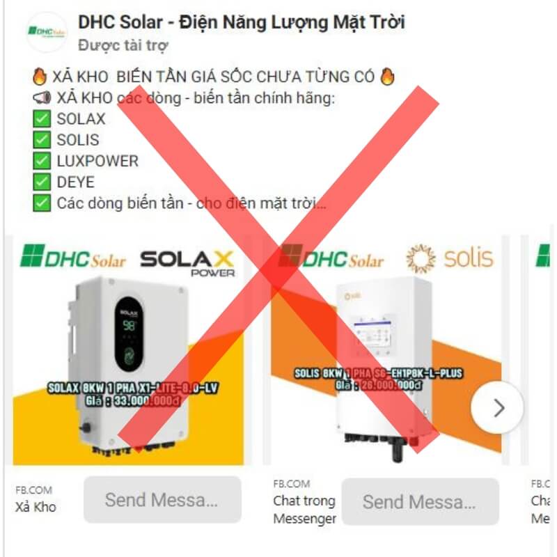 Chạy quảng cáo giả mạo DHC Solar