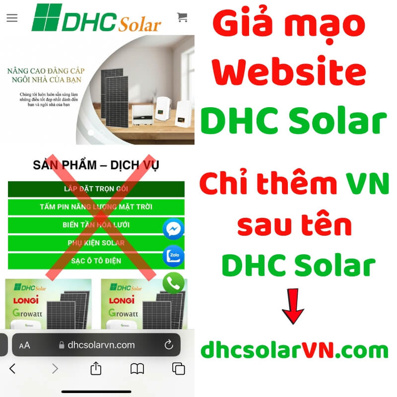 Giả mạo Website DHC Solar